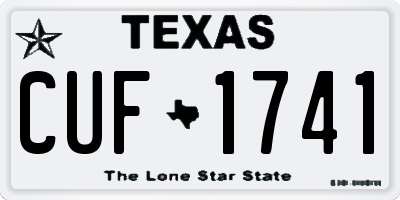 TX license plate CUF1741