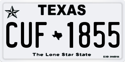 TX license plate CUF1855