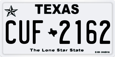 TX license plate CUF2162