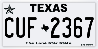 TX license plate CUF2367