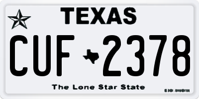 TX license plate CUF2378