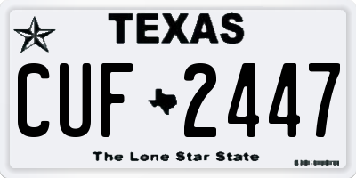 TX license plate CUF2447