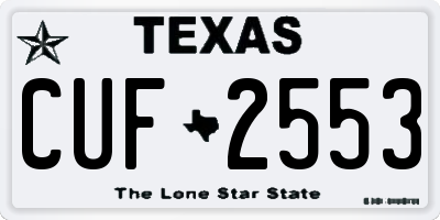 TX license plate CUF2553