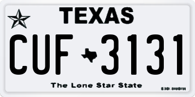 TX license plate CUF3131