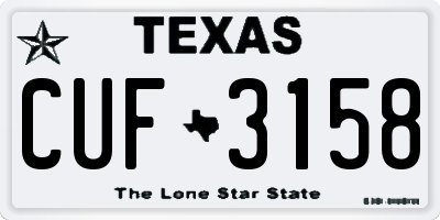 TX license plate CUF3158