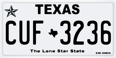 TX license plate CUF3236