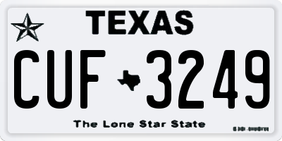 TX license plate CUF3249
