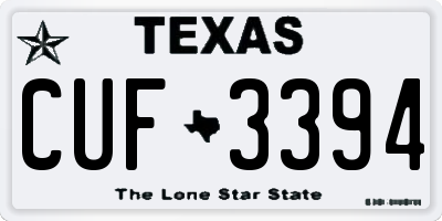 TX license plate CUF3394