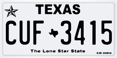 TX license plate CUF3415