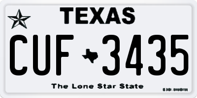 TX license plate CUF3435