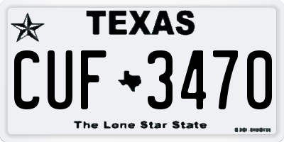 TX license plate CUF3470
