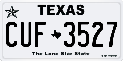 TX license plate CUF3527