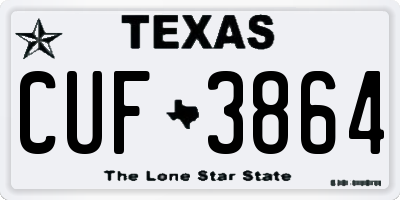TX license plate CUF3864