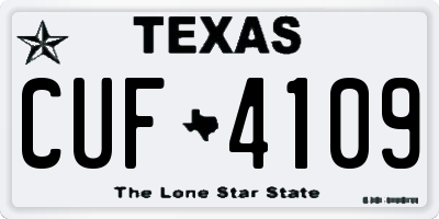 TX license plate CUF4109