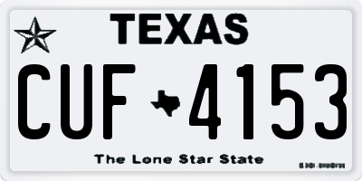 TX license plate CUF4153