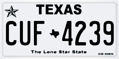 TX license plate CUF4239