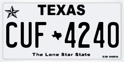 TX license plate CUF4240