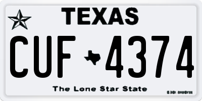 TX license plate CUF4374
