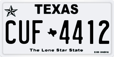 TX license plate CUF4412