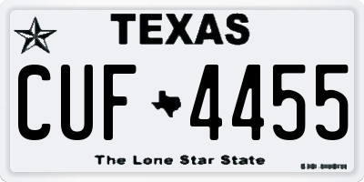TX license plate CUF4455