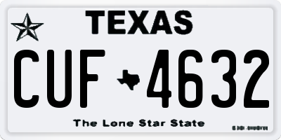 TX license plate CUF4632