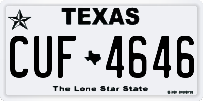 TX license plate CUF4646