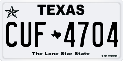 TX license plate CUF4704