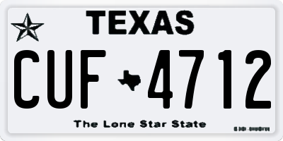 TX license plate CUF4712