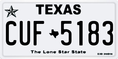 TX license plate CUF5183