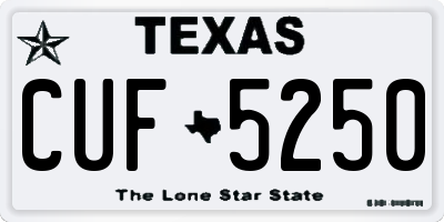 TX license plate CUF5250