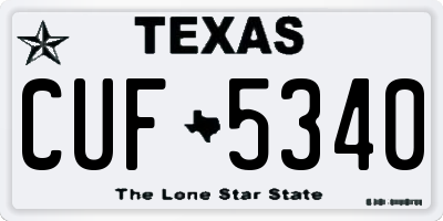 TX license plate CUF5340
