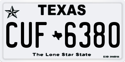 TX license plate CUF6380