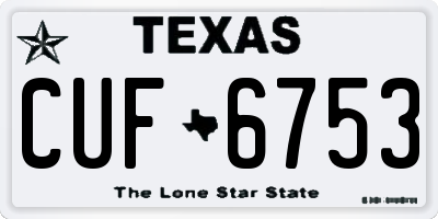 TX license plate CUF6753