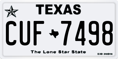 TX license plate CUF7498
