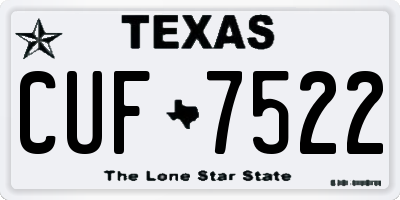 TX license plate CUF7522