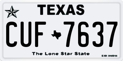 TX license plate CUF7637