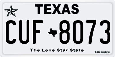 TX license plate CUF8073