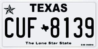 TX license plate CUF8139