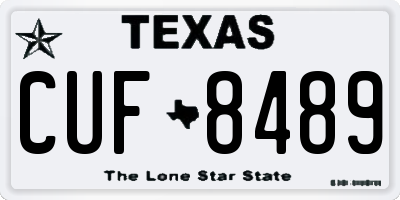 TX license plate CUF8489