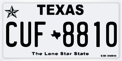 TX license plate CUF8810