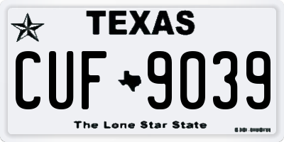 TX license plate CUF9039