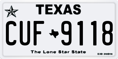 TX license plate CUF9118