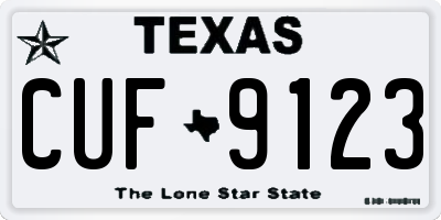 TX license plate CUF9123