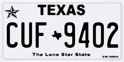 TX license plate CUF9402