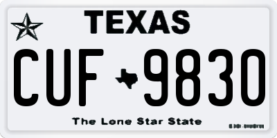 TX license plate CUF9830