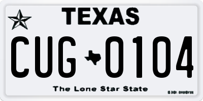 TX license plate CUG0104