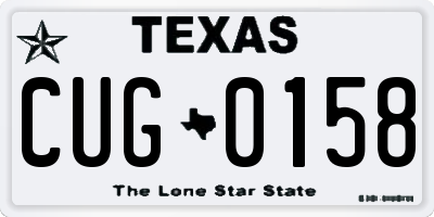 TX license plate CUG0158