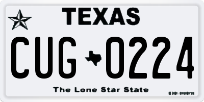 TX license plate CUG0224