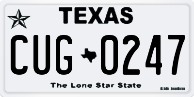 TX license plate CUG0247