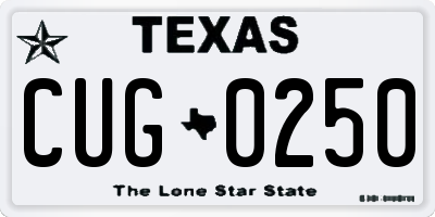 TX license plate CUG0250